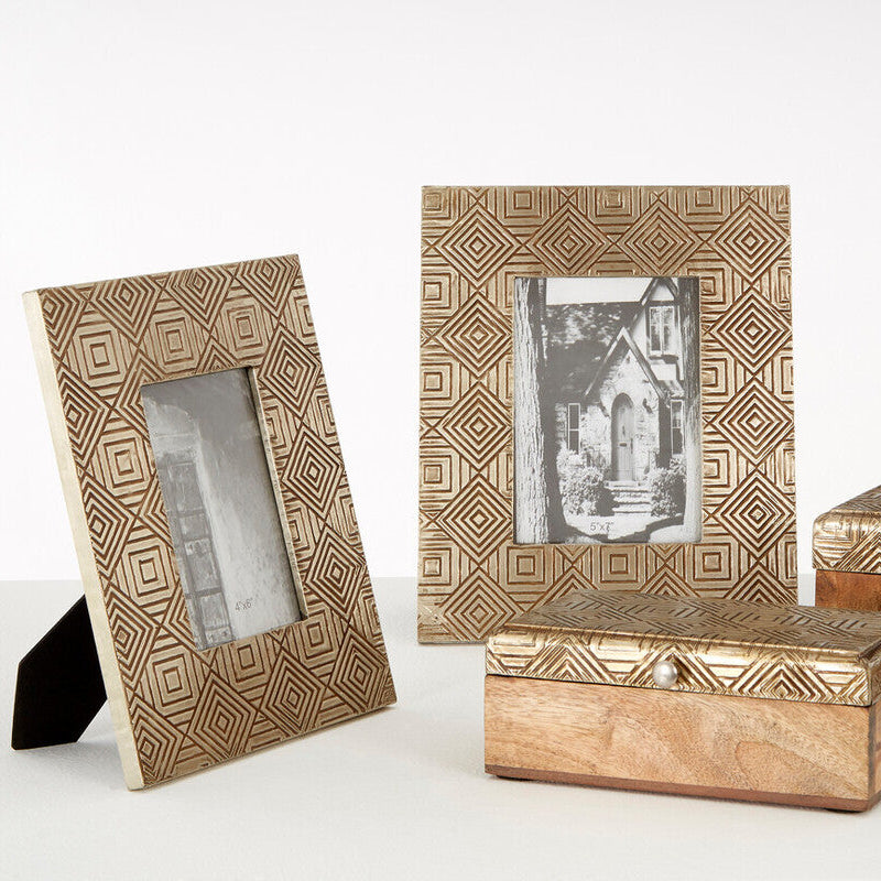 Tribal 4x6 Photo Frame in Antique Silver Finish