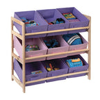 Kids Pink and Purple 3 Tier Storage Unit with Pine Wood Frame