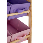 Kids Pink and Purple 3 Tier Storage Unit with Pine Wood Frame