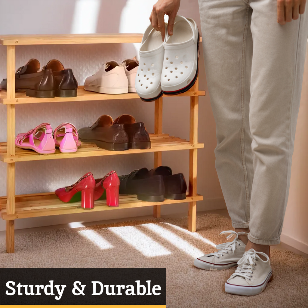 4 Tier Wooden Shoe Rack