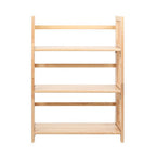 Natural Tropical Hevea Wood 3 Tier Stackable Shelf Unit