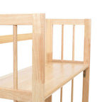 Natural Tropical Hevea Wood 3 Tier Stackable Shelf Unit