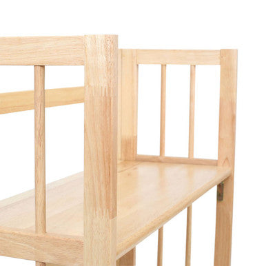 Natural Tropical Hevea Wood 3 Tier Stackable Shelf Unit