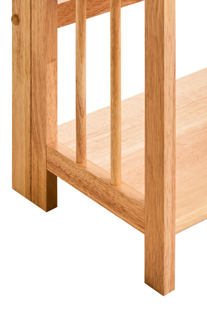 Natural Tropical Hevea Wood 3 Tier Stackable Shelf Unit