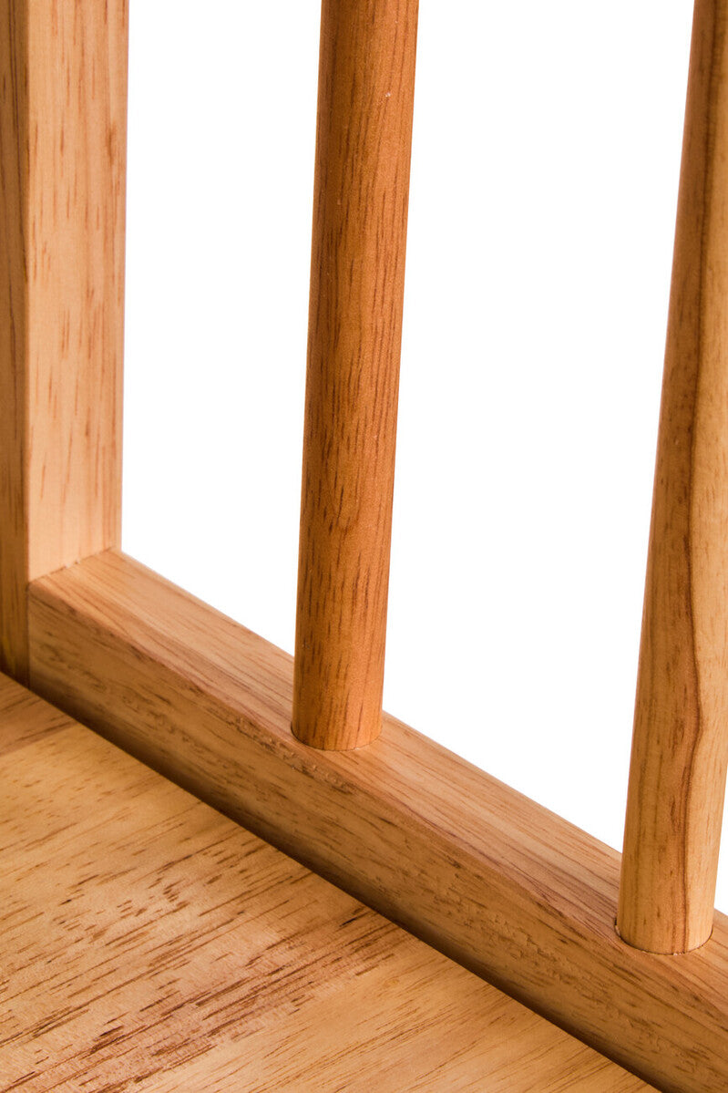 Natural Tropical Hevea Wood 3 Tier Stackable Shelf Unit