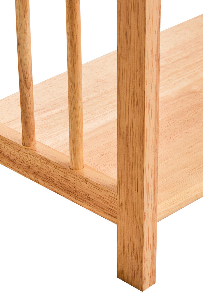 Natural Tropical Hevea Wood 3 Tier Stackable Shelf Unit