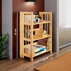 Natural Tropical Hevea Wood 3 Tier Stackable Shelf Unit