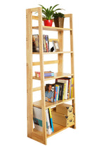 Natural Tropical Hevea Wood 5 Tier Folding Shelf Unit