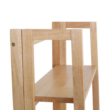 Natural Tropical Hevea Wood 5 Tier Folding Shelf Unit