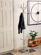 184cm White Finish Floor Standing Coat Stand