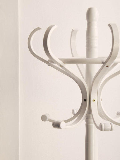 184cm White Finish Floor Standing Coat Stand