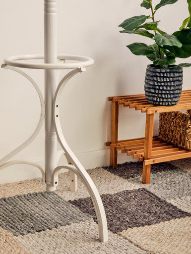 184cm White Finish Floor Standing Coat Stand