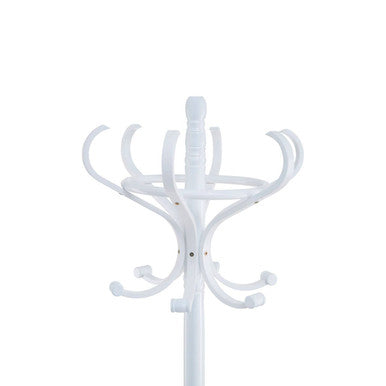 184cm White Finish Floor Standing Coat Stand