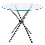 Clear Glass Round Dining Table with Chrome Finish Legs