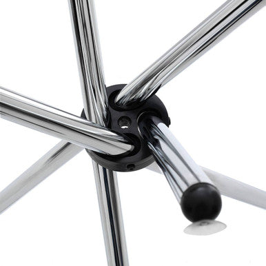 Clear Glass Round Dining Table with Chrome Finish Legs