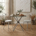Clear Glass Round Dining Table with Chrome Finish Legs