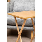 Natural Tropical Hevea Wood Folding Snack Table