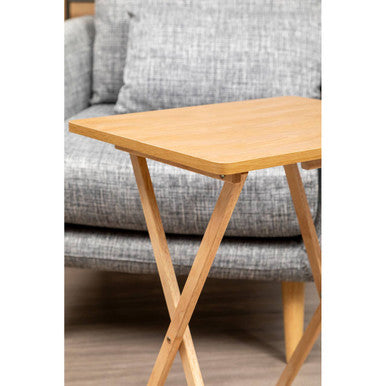 Natural Tropical Hevea Wood Folding Snack Table