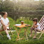 Natural Tropical Hevea Wood Folding Snack Table