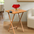 Natural Tropical Hevea Wood Folding Snack Table