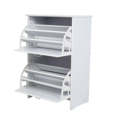 White Pull Down Shoe Cupboard