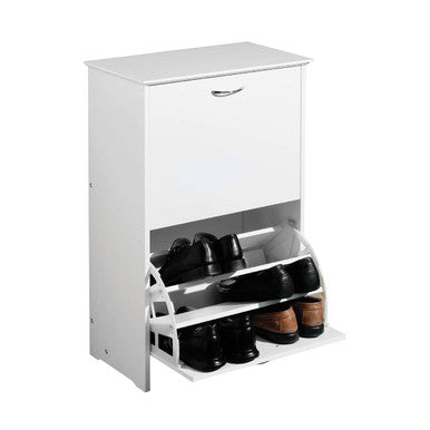 White Pull Down Shoe Cupboard