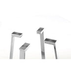 Clear Glass Square Dining Table with Silver Finish Legs