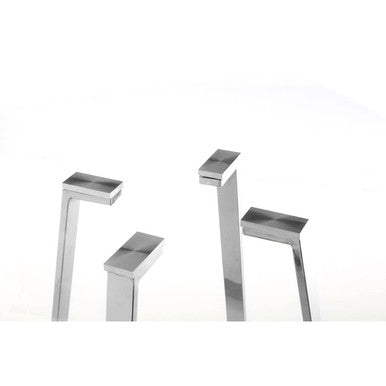 Clear Glass Square Dining Table with Silver Finish Legs