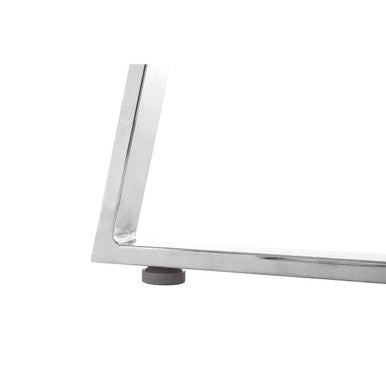 Clear Glass Square Dining Table with Silver Finish Legs