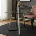 Clear Glass Square Dining Table with Silver Finish Legs