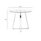 Clear Glass Round Dining Table with Silver Finish Legs