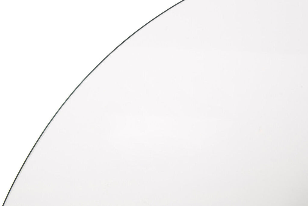 Clear Glass Round Dining Table with Silver Finish Legs