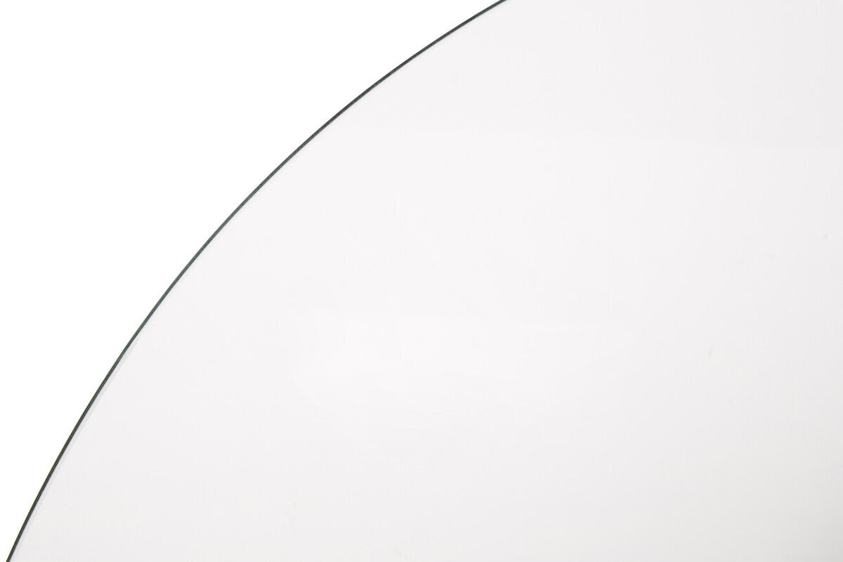 Clear Glass Round Dining Table with Silver Finish Legs