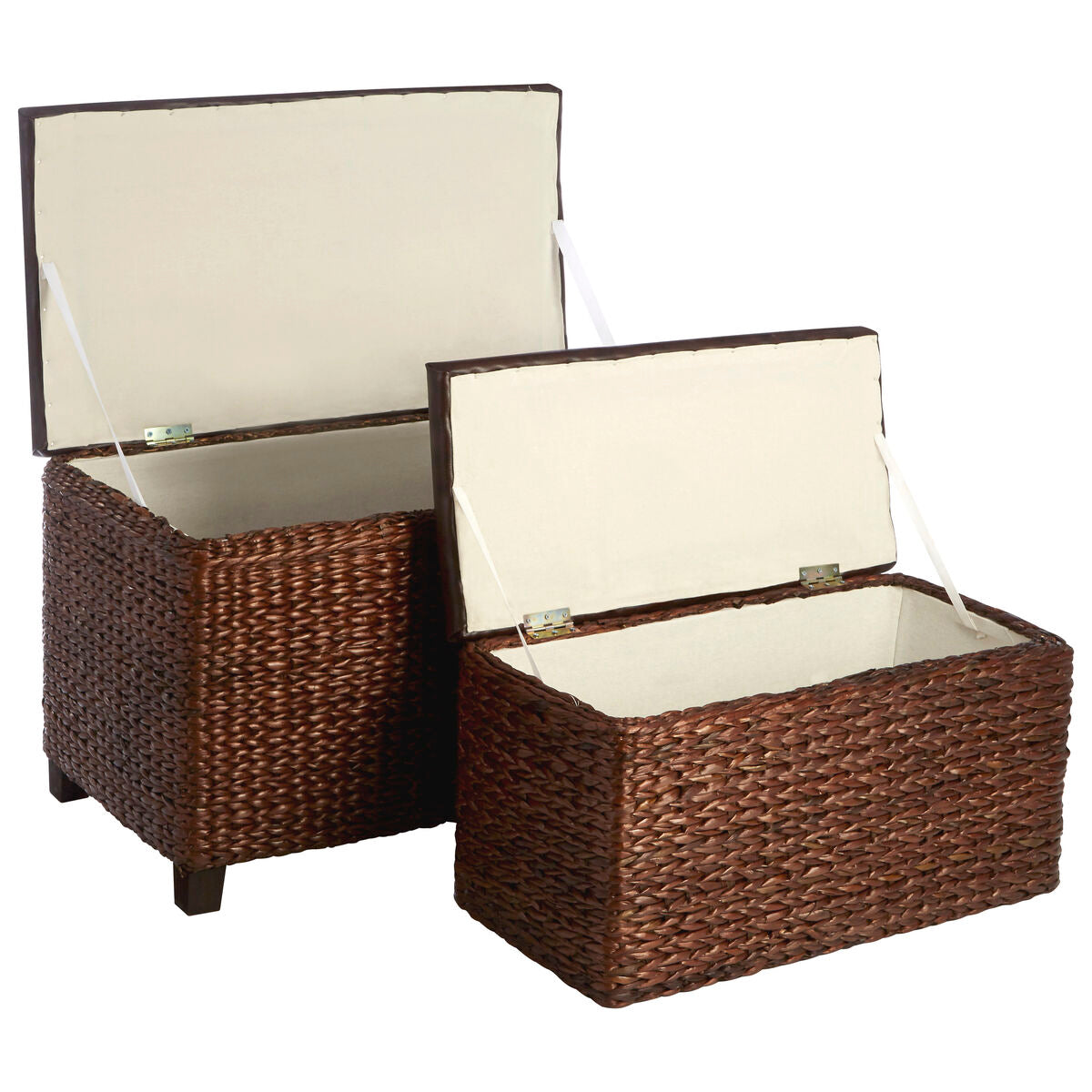 Leaf Woven Storage Ottoman - Set of 2