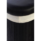 Black Set of 2 Bamboo Storage Ottoman
