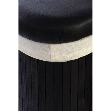 Black Set of 2 Bamboo Storage Ottoman