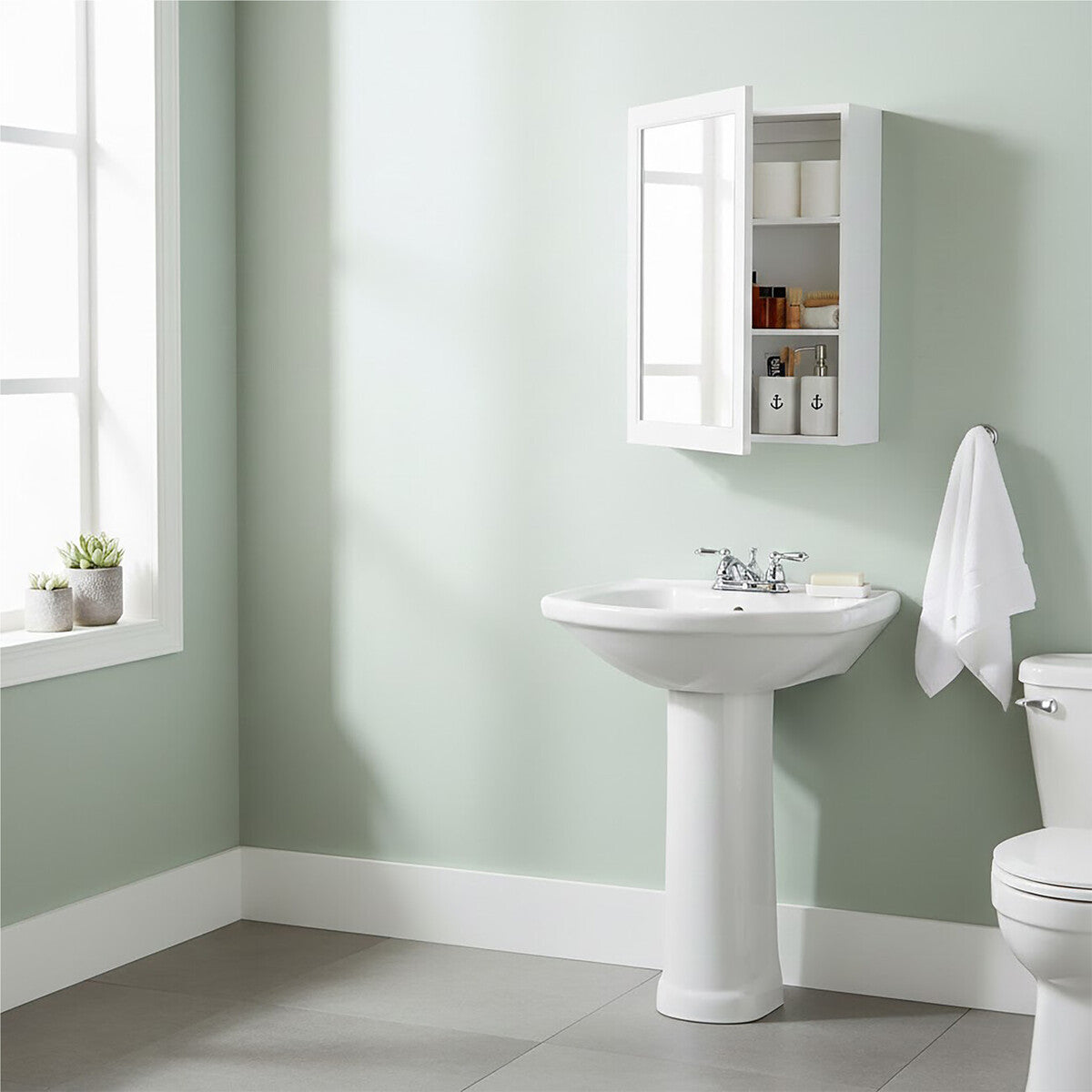 Mirrored Wall Cabinet With 2 Inner Shelves
