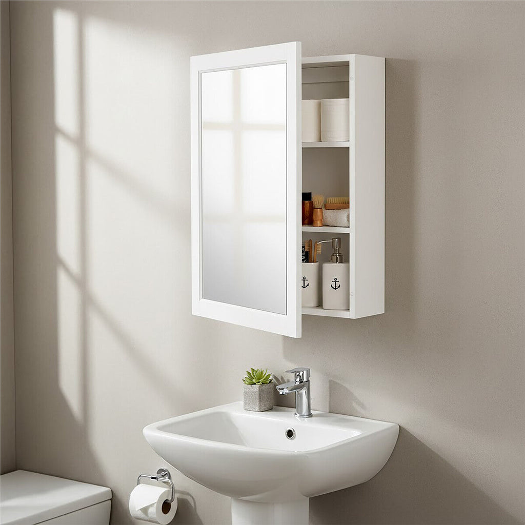 Mirrored Wall Cabinet With 2 Inner Shelves