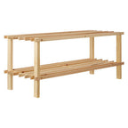 Natural Cedar Wood 2 Tier Shoe Rack