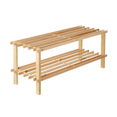 Natural Cedar Wood 2 Tier Shoe Rack