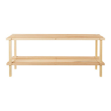 Natural Cedar Wood 2 Tier Shoe Rack