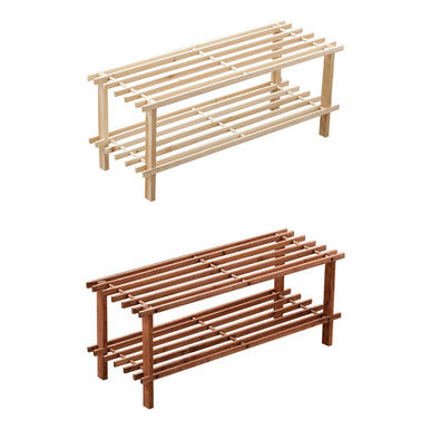 Natural Cedar Wood 2 Tier Shoe Rack