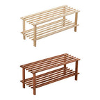 Natural Cedar Wood 2 Tier Shoe Rack