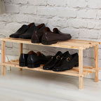 Natural Cedar Wood 2 Tier Shoe Rack