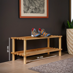 Natural Cedar Wood 2 Tier Shoe Rack