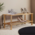 Natural Cedar Wood 2 Tier Shoe Rack