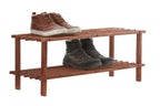 Dark Cedar Wood 2 Tier Shoe Rack