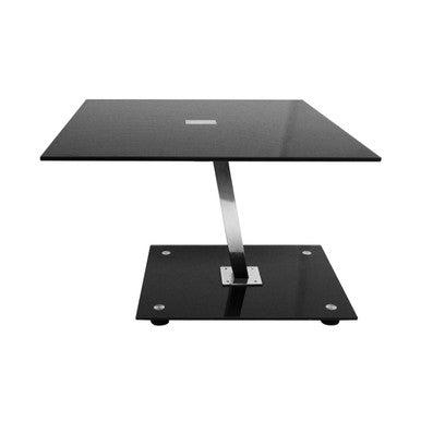 Black Glass Square Side Table