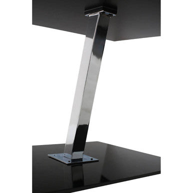 Black Glass Square Side Table