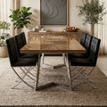 Black Leather Effect Chair with Stainless Steel Cross Legs